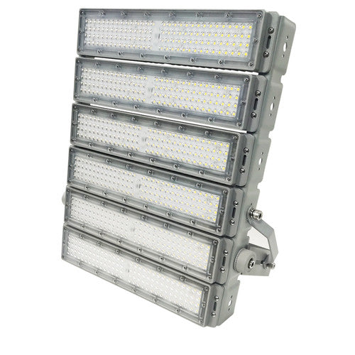 פרוז'קטור לד מקצועי 600W כולל זרוע תלייה מתכוננת IP-65 גוון אור לבן FETAYA