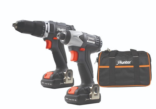 סט מברגת אימפקט + מברגה/מקדחה 18V + שתי סוללות 1.5AH Hunter