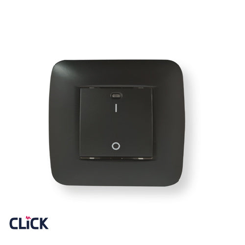 מפסק דוד דו-פול רחב CLICK לקופסא עגולה (55) מתח/זרם 230/16A בצבע שחור מט FETAYA