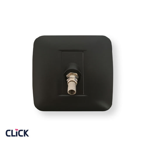 שקע TV-SAT CLICK לקופסא עגולה (55) מתח/זרם 230/16A בצבע שחור מט FETAYA