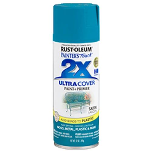 ספריי צבע כחול לגונה מש + יסוד - 2X ULTRA COVER Satin Lagoon Rust-Oleum