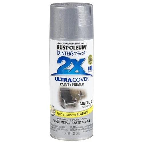 ספריי צבע אלומיניום + יסוד - 2X ULTRA COVER Rust-Oleum