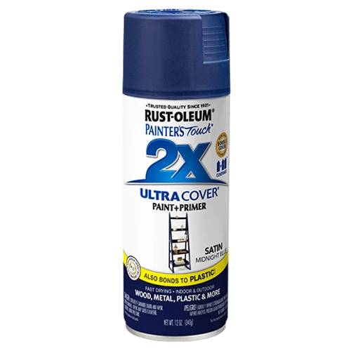 ספריי צבע כחול כהה + יסוד - 2X ULTRA COVER Satin Midnight Blue Rust-Oleum