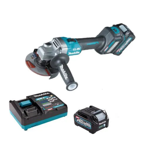 משחזת זווית 5″ MAKITA GA023G 40V עם 2 סוללות 4Ah+מטען