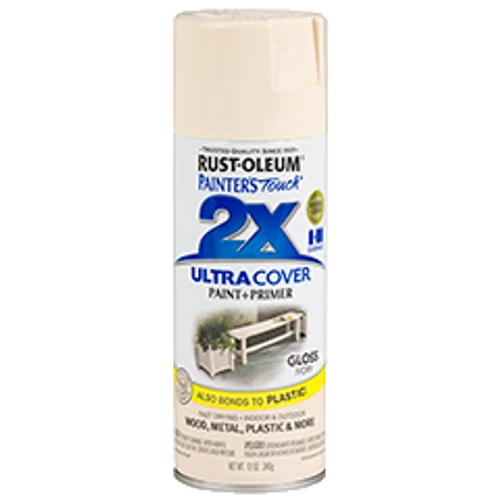 ספריי צבע שנהב מבריק + יסוד - 2X ULTRA COVER Gloss Ivory Rust-Oleum