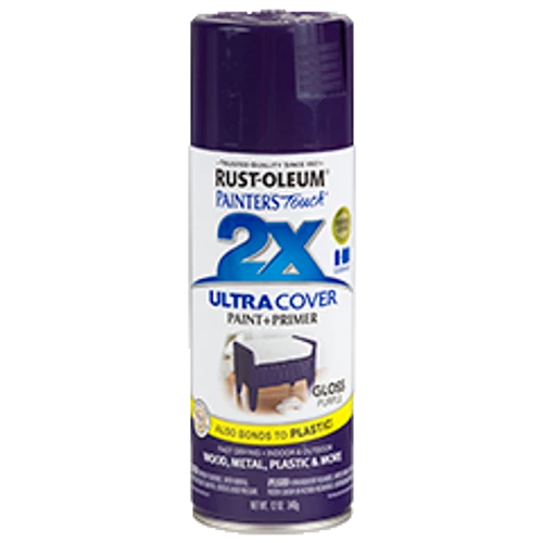 ספריי צבע סגול חציל מבריק + יסוד - 2X ULTRA COVER Gloss Purple Rust-Oleum