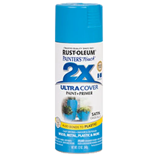 ספריי צבע כחול אואזיס משי + יסוד - 2X ULTRA COVER Satin Oasis Blue Rust-Oleum