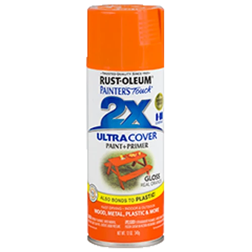 ספריי צבע כתום מבריק + יסוד - 2X ULTRA COVER Gloss Real Orange Rust-Oleum