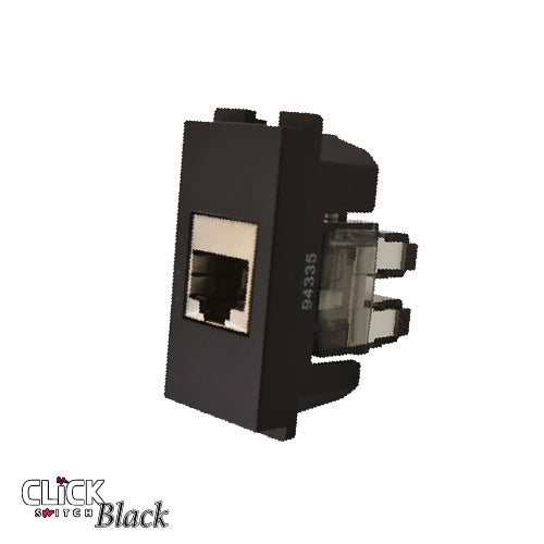 שקע CLICK מחשב RJ45 Cat.5e מודול 1 בצבע שחור מט FETAYA