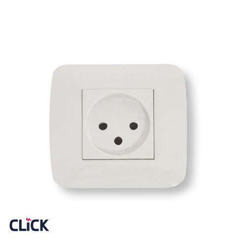 שקע ישראלי CLICK תלת פיני לקופסא עגולה (55) מתח/זרם 230/16A בצבע לבן FETAYA