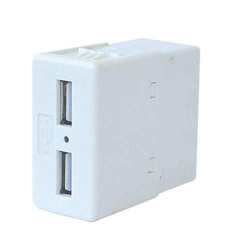שקע מטען USB 2.4A לקופסה מלבנית להתקנה במתאמים מודולריים 1 מודול FETAYA