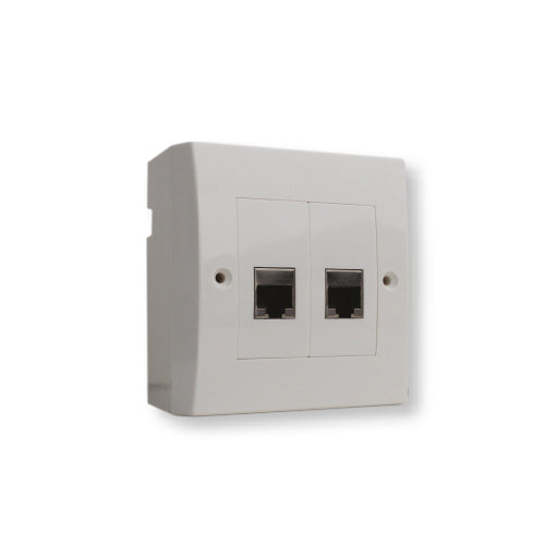 שקע תקשורת כפול RJ-45 קיסטון אופן התקנה על/תחת הטיח FETAYA