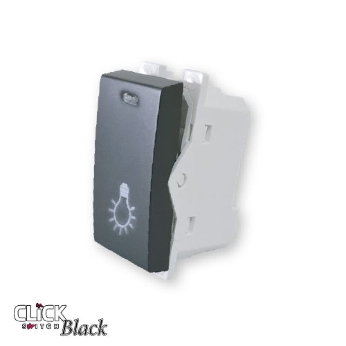 לחצן מדרגות CLICK מואר 1 מודול מתח/זרם 250A.AC בצבע שחור מט FETAYA