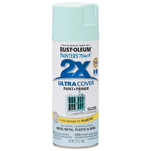 ספריי צבע כחול מנטה + יסוד - 2X ULTRA COVER Gloss Ocean Mist Rust-Oleum