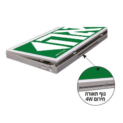 סט 3 יחידות פקטוגרמה לשלט יציאה קיר - כיתוב אנגלית FETAYA