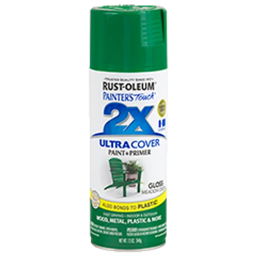 ספריי צבע ירוק דשא + יסוד - 2X ULTRA COVER Gloss Meadow Green Rust-Oleum