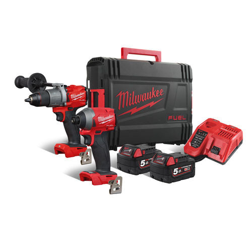 סט אימפקט + מברגה/מקדחה + שתי סוללות 5.0AH Milwaukee