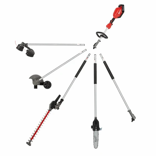 סט מולטי QUIK-LOK עם ראש חרמש +מסור+ מגזמת+גוזם שוליים+מאריך Milwaukee 2825-20ST מילווקי
