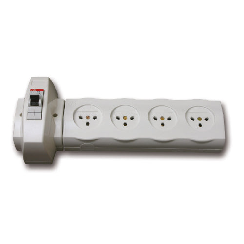 שקע כח P4M עם מאמ"ת- מחווט YARDEN בצבע לבן מתח/זרם 230V/16A FETAYA