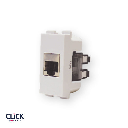 שקע CLICK מחשב RJ45 Cat.5e מודול 1 בצבע לבן FETAYA