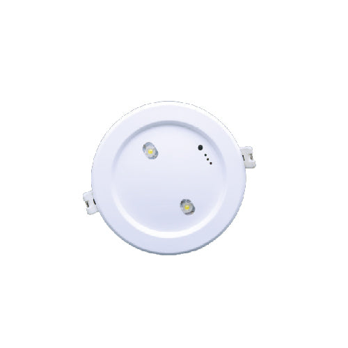 גוף תאורה כפתור חרום עגול חד תכליתי הספק 2X3W גוון אור קר, מוגן IP20 FETAYA