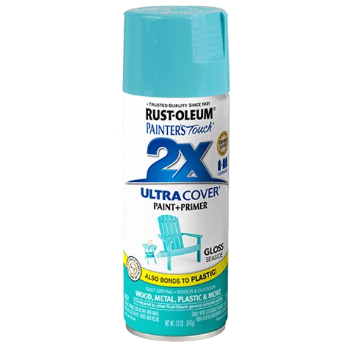 ספריי צבע טורקיז מבריק + יסוד - 2X ULTRA COVER Gloss Seaside Rust-Oleum