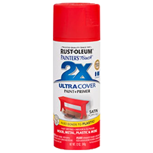 ספריי צבע אדום פופי + יסוד - 2X ULTRA COVER Satin Poppy Red Rust-Oleum