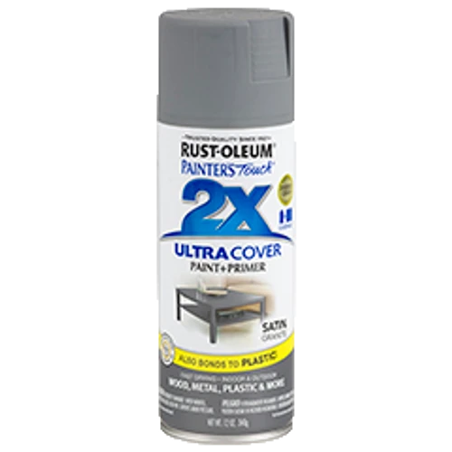 ספריי צבע אפור גרניט משי + יסוד - 2X ULTRA COVER Satin Granite Rust-Oleum
