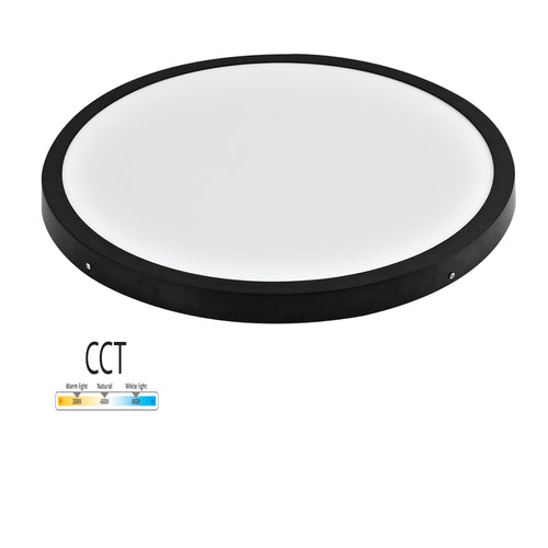 גוף תאורה שחור עגול צמוד תקרה MICHAELLA CCT הספק 45W FETAYA