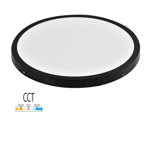 גוף תאורה שחור עגול צמוד תקרה MICHAELLA CCT הספק 18W FETAYA