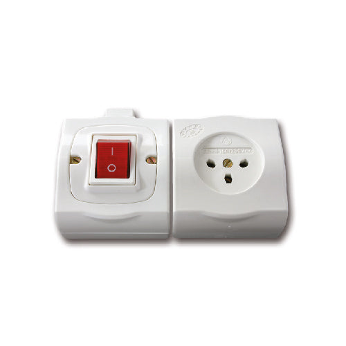 שקע מזגן עם מפסק זרם YARDEN בצבע לבן מתח/זרם 230V/16A FETAYA
