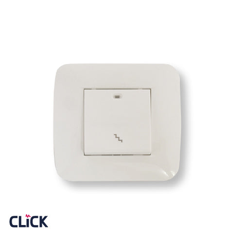 לחצן מדרגות רחב CLICK לקופסא עגולה (55) מתח/זרם 230/16A בצבע לבן FETAYA