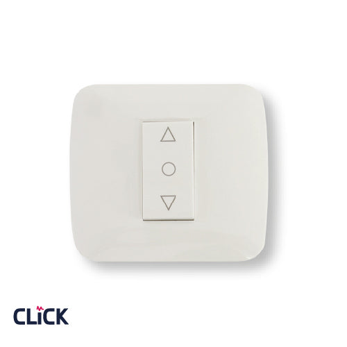 מפסק תריס (6 מגעים) CLICK לקופסא עגולה (55) מתח/זרם 230/16A בצבע לבן FETAYA
