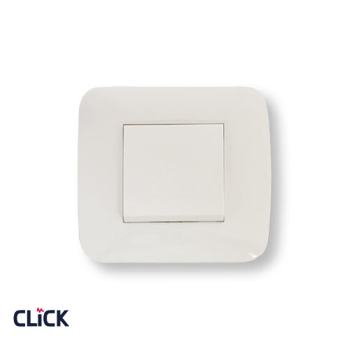 מפסק יחיד רחב CLICK לקופסא עגולה (55) מתח/זרם 230/16A בצבע לבן FETAYA