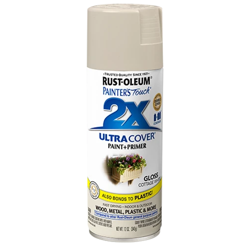 ספריי צבע קרם מבריק + יסוד - 2X ULTRA COVER Gloss Cottage White Rust-Oleum