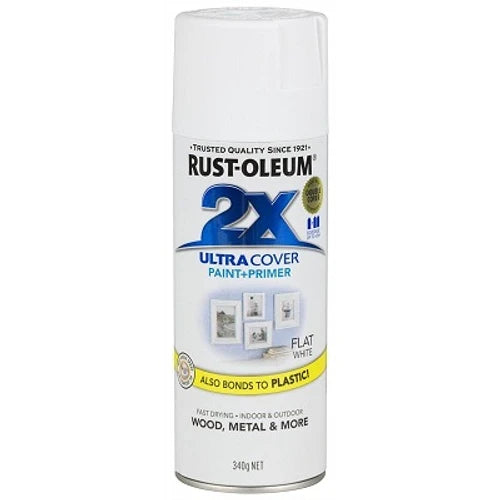 ספריי צבע לבן מט + יסוד - 2X ULTRA COVER Rust-Oleum