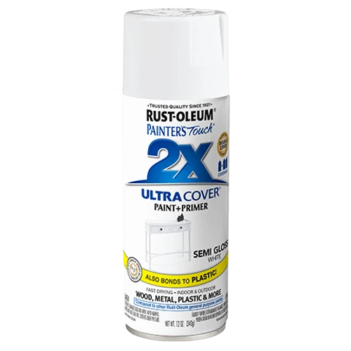 ספריי צבע לבן חצי מבריק + יסוד - 2X ULTRA COVER Semi-Gloss White Rust-Oleum