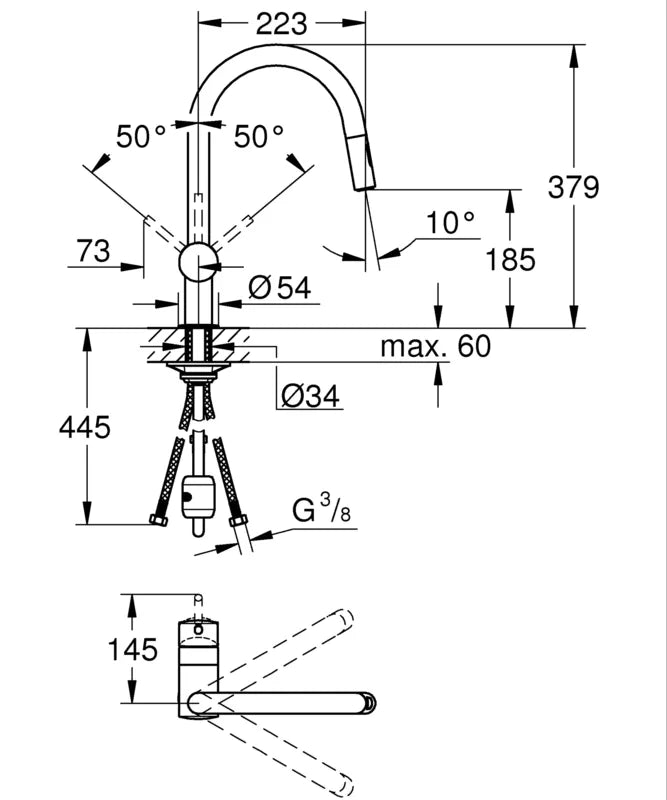 ברז מטבח נשלף MINTA גרפיט מוברש GROHE - תמונה 2