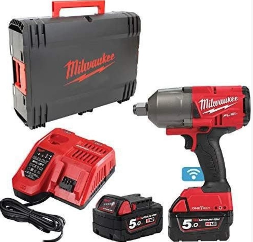 מפתח רטיטה 3/4 נטען 18V כולל 2 סוללות 5Ah ומטען Milwaukee