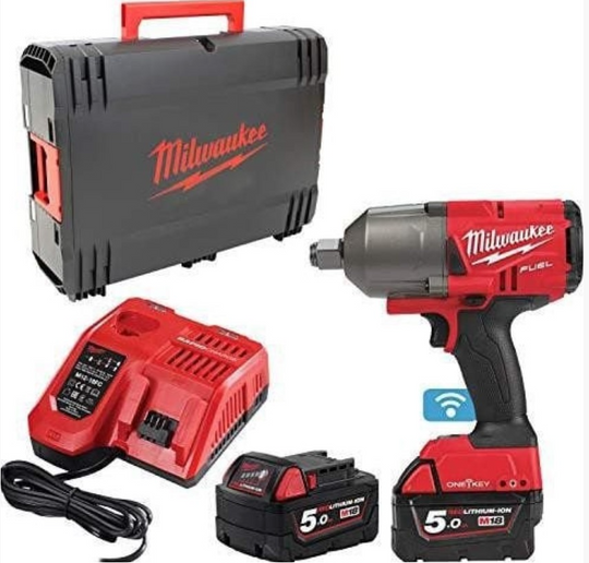 מפתח רטיטה 3/4 נטען 18V כולל 2 סוללות 5Ah ומטען Milwaukee