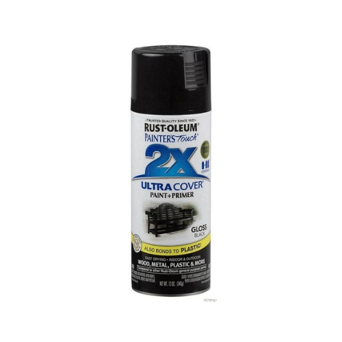 ספריי צבע שחור מבריק + יסוד - 2X ULTRA COVER Rust-Oleum