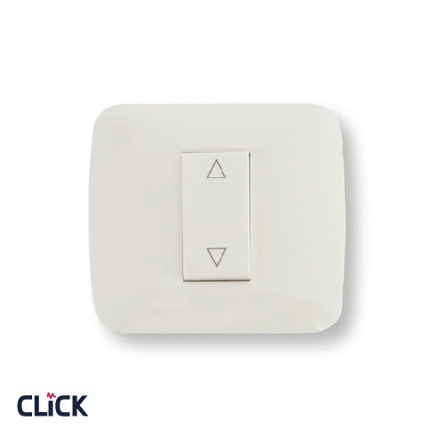 מפסק תריס CLICK לקופסא עגולה (55) מתח/זרם 230/16A בצבע לבן FETAYA