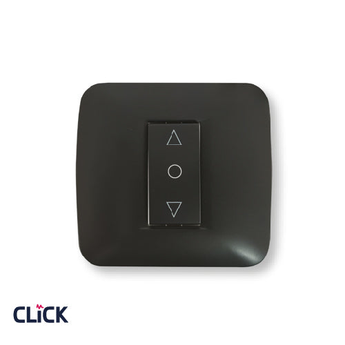 מפסק תריס (6 מגעים) CLICK לקופסא עגולה (55) מתח/זרם 230/16A בצבע שחור מט FETAYA