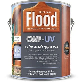 פלאד צבע אמולסיה שקוף להגנה על עץ Cedar V-252 - קווארט 946 מ"ל Flood CWF UV