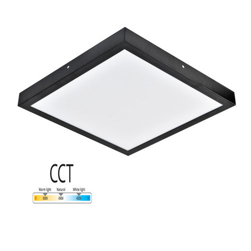 גוף תאורה שחור מרובע צמוד תקרה MICHAELLA CCT הספק 45W FETAYA