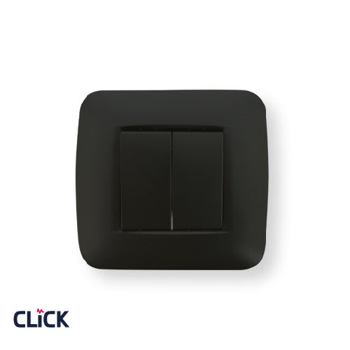 מפסק כפול CLICK לקופסא עגולה (55) מתח/זרם 230/16A בצבע לבן FETAYA