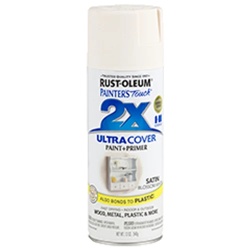 ספריי צבע לבן פנינה + יסוד - 2X ULTRA COVER Satin Blossom White Rust-Oleum