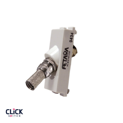 שקע CLICK TV-SAT (מחבר נקבה) מודול 1 בצבע לבן FETAYA