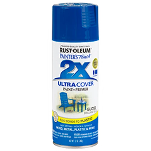 ספריי צבע כחול מבריק + יסוד - 2X ULTRA COVER Gloss Brilliant Blue Rust-Oleum