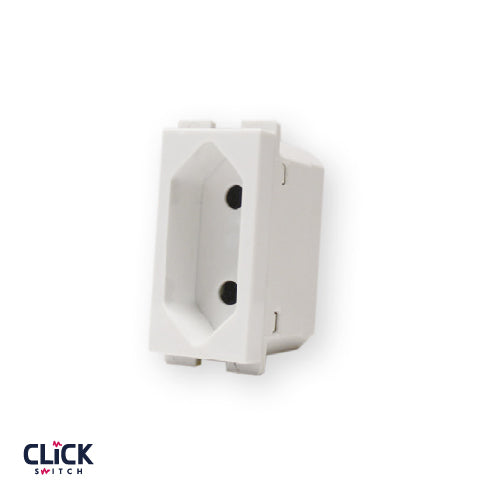 שקע CLICK דו פיני 1 מודול מתח/זרם 10A בצבע לבן FETAYA